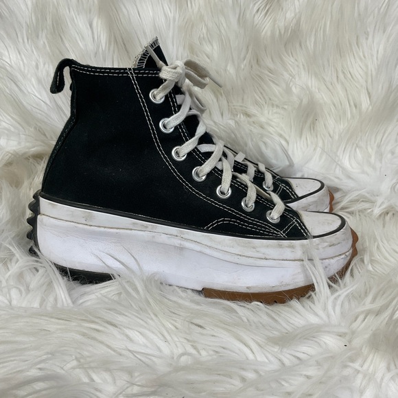 Converse Run Star Hike Black High-Top Platform Sneakers 6 - Picture 3 of 15